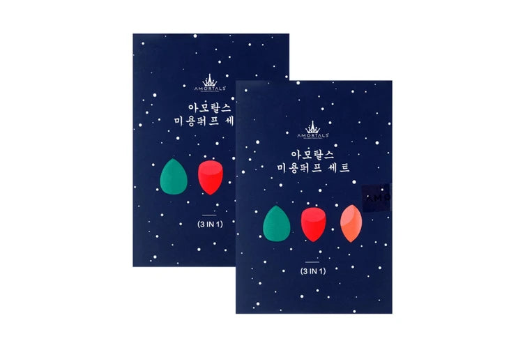 AMORTALS AMORTALS Starry Beauty Blender Set Makeup Powder Sponge Set 3 Sponges with Stand 2Pack
