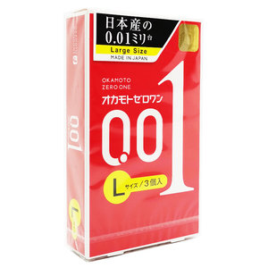 冈本避孕套 零一 001 避孕套 超薄 0.01 毫米 大号 3 枚