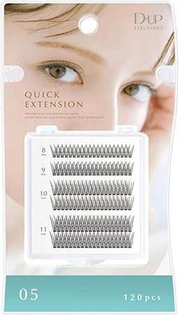 D-UP Quick Extension False Eyelashes #05 V Type Natural 120Pcs