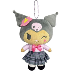 SANRIO Ballchain Plush Pouch Kuromi : Suntan Uniform 1PC