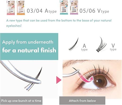 D-UP Quick Extension False Eyelashes #05 V Type Natural 120Pcs
