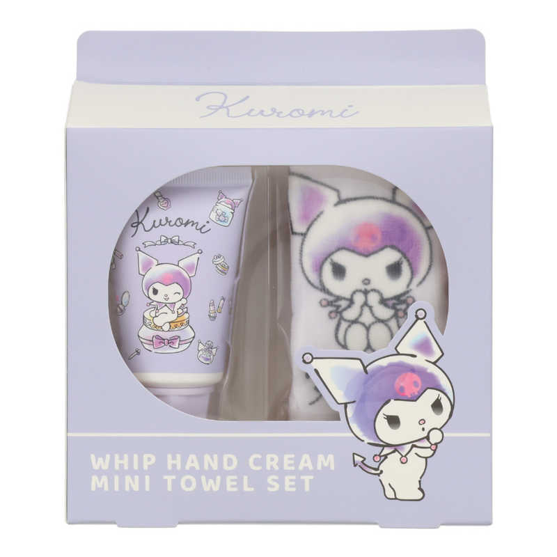 SHOBIDO Sanrio co-branded Hand Cream & Hand Towel Set #Kuromi