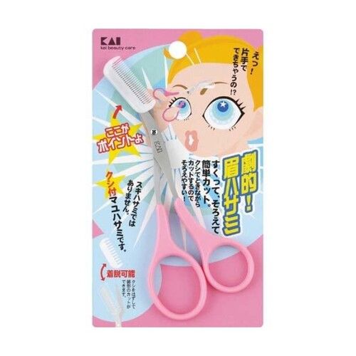 KAI Cocoon Scissors With Comb Pink 1PC