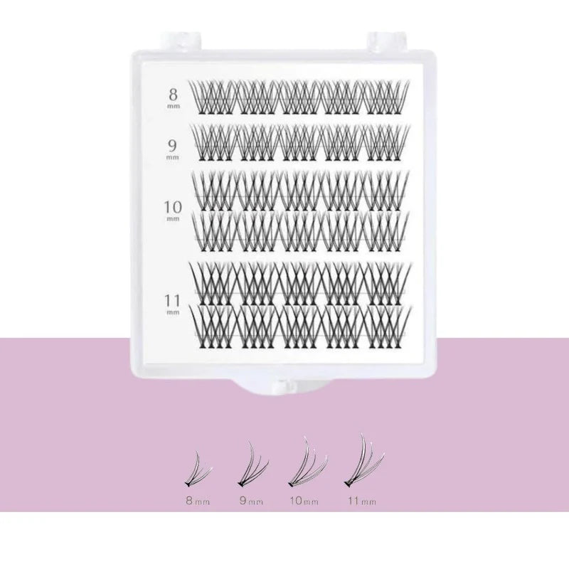 D-UP Quick Extension False Eyelashes #06 V Type Volume 120Pcs