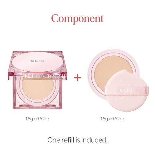 CLIO Kill Cover Mesh Glow Cushion + Refill SPF 50+ PA++++ 15g x 2