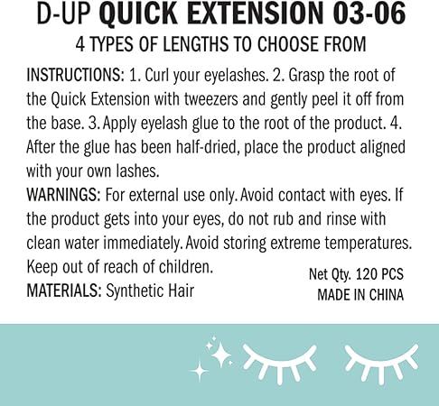 D-UP Quick Extension False Eyelashes #05 V Type Natural 120Pcs