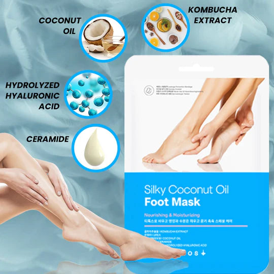 MADFORCOS Silky Coconut Oil Foot Mask 5 pairs/ 1 pair