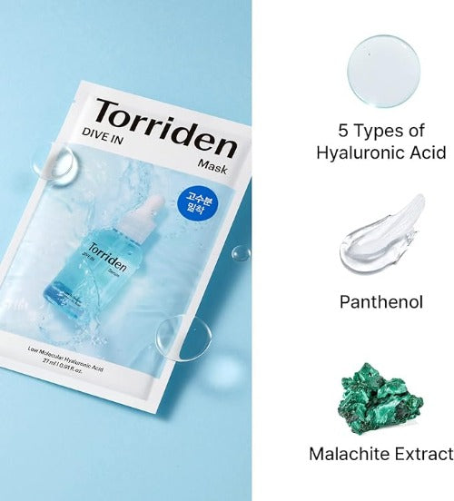 TORRIDEN Dive In Low Molecular Hyaluronic Acid Mask 10pcs