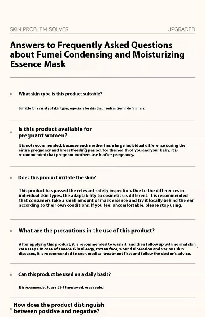 KEFUMEI Moisturizing Anti-wrinkle Firming Essence Mask 5 PCS