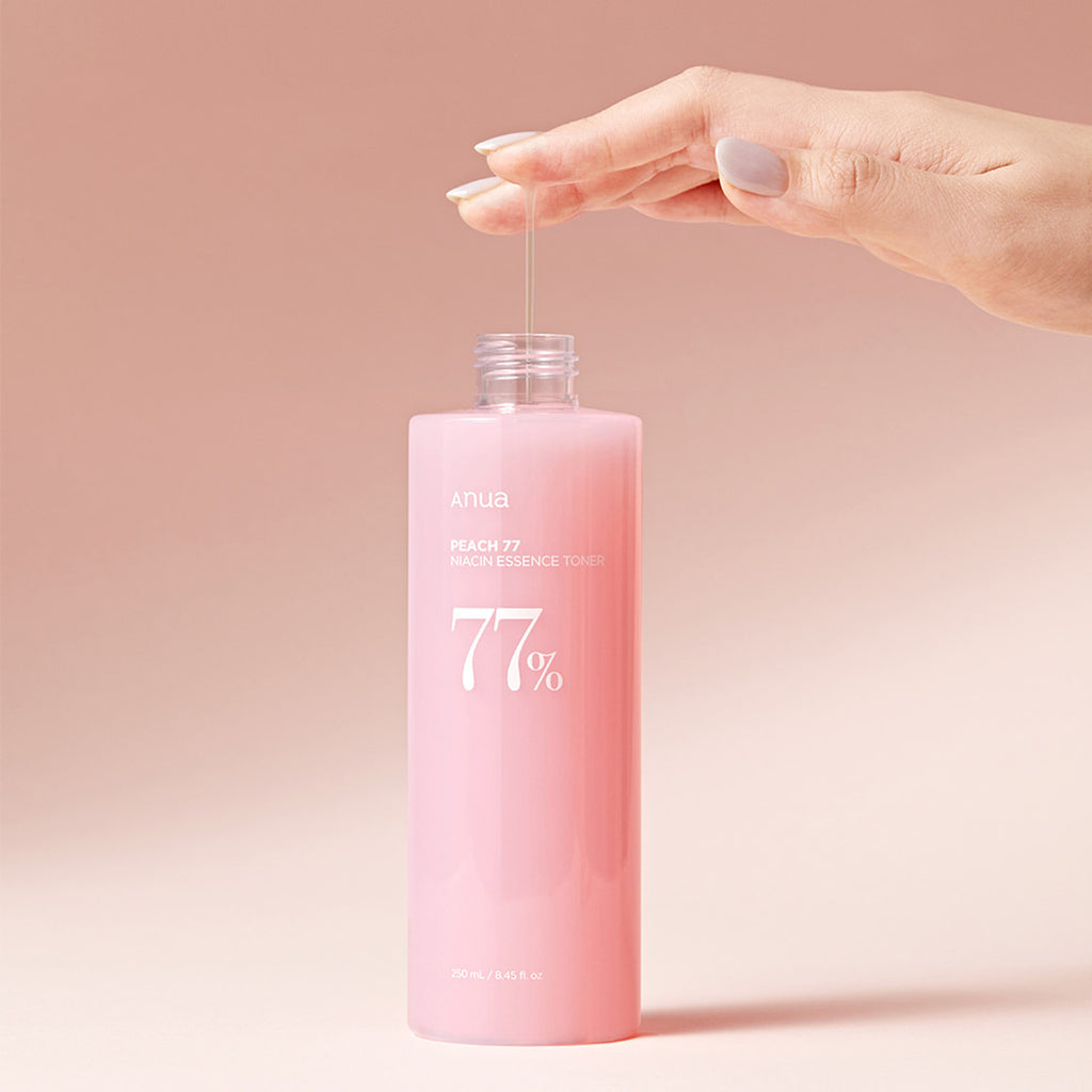 ANUA Peach 77 Niacin Essence Toner 250ml Set (1 Sheet Mask + 60 Cotton Pads)