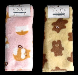 Fluffy Face Towel Hamster & Bear Pattern 1P