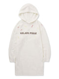 GELATO PIQUE Baby Moco Ice Cream Jacquard Hooded Dress #White