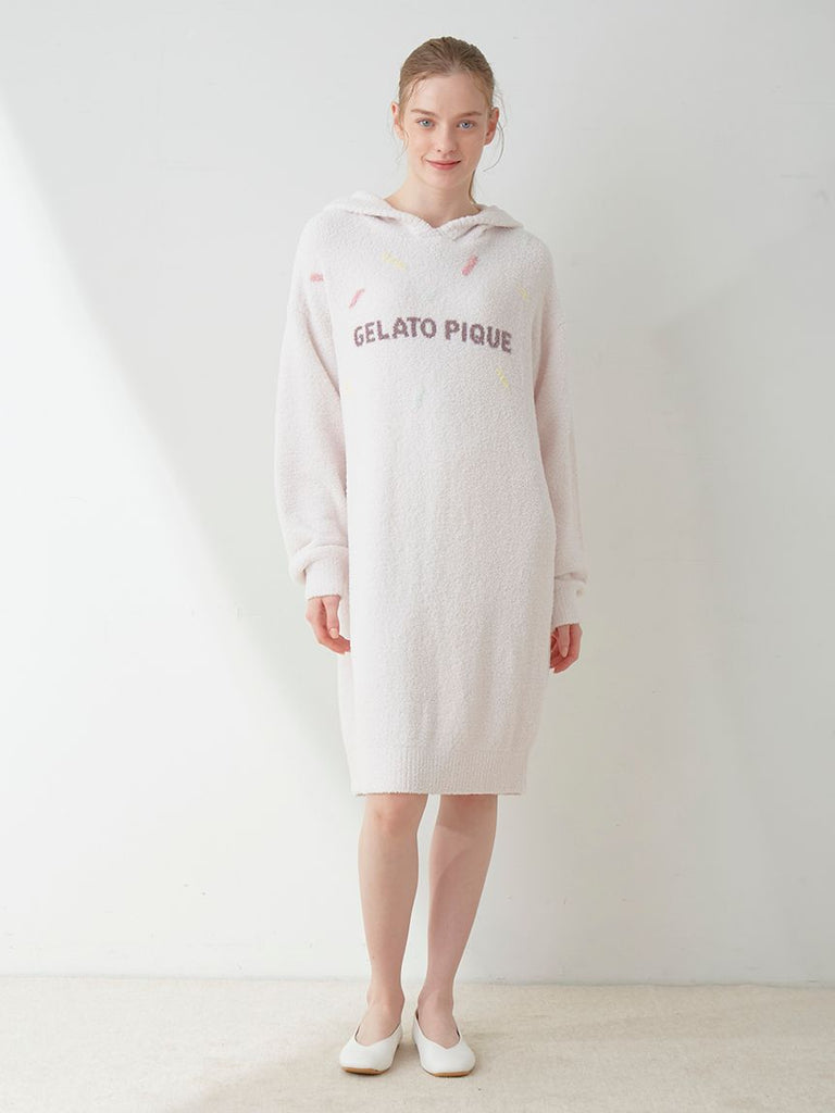 GELATO PIQUE Baby Moco Ice Cream Jacquard Hooded Dress #Pink