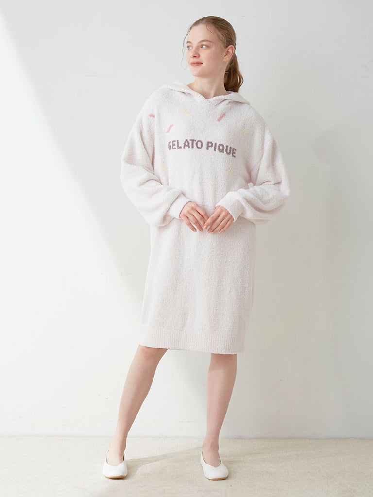 GELATO PIQUE Baby Moco Ice Cream Jacquard Hooded Dress #Pink