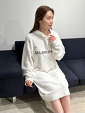 GELATO PIQUE Baby Moco Ice Cream Jacquard Hooded Dress #White