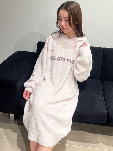 GELATO PIQUE Baby Moco Ice Cream Jacquard Hooded Dress #Pink