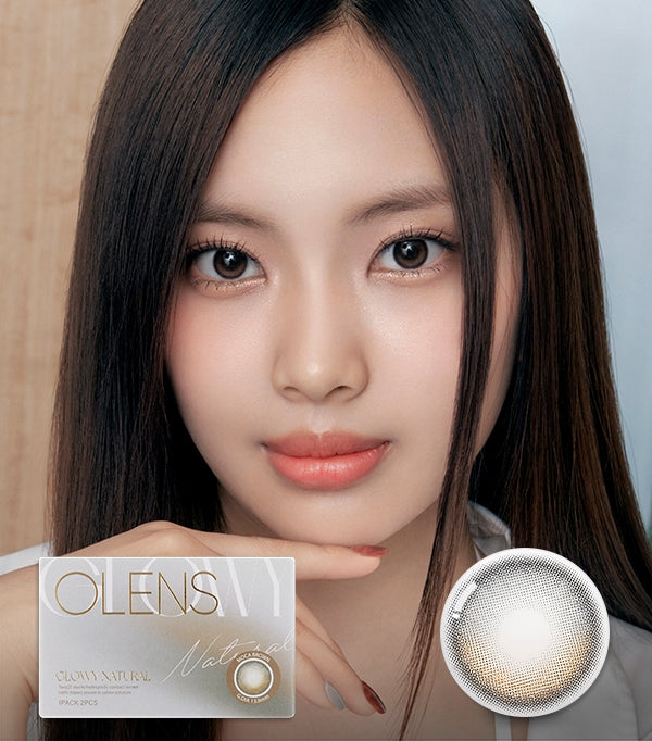 OLENS 1 个月隐形眼镜 #Glowy 天然摩卡棕色