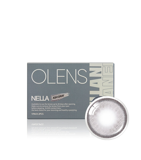 OLENS One Month Contact Lenses #Nella Ash Gray 2pcs