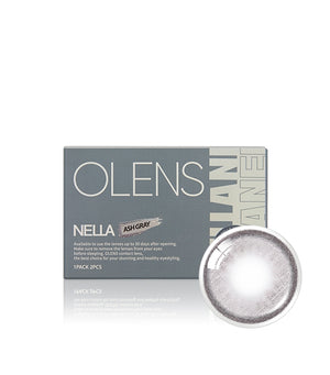 OLENS One Month Contact Lenses #Nella Ash Gray 2pcs