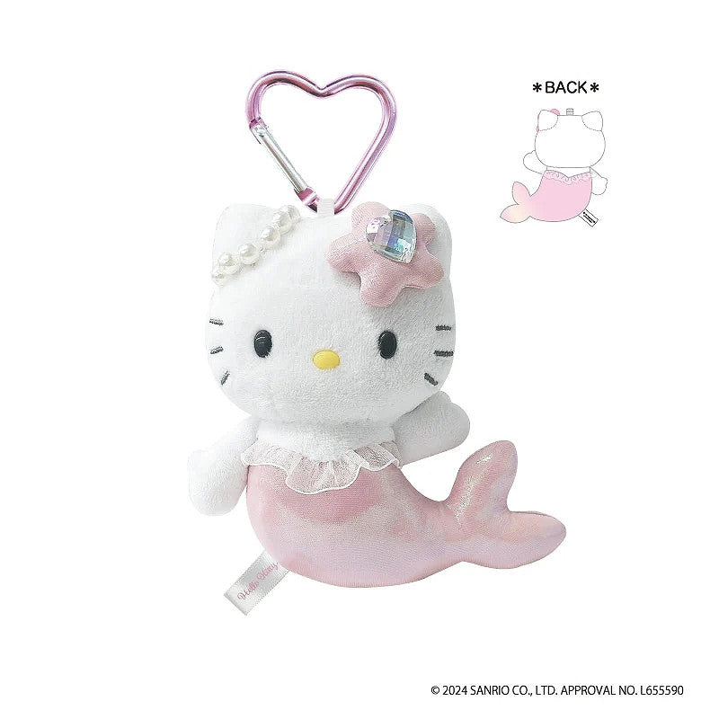 SANRIO Hello Kitty Fantasy Collection Mermaid Pink Plush Keychain 1pc