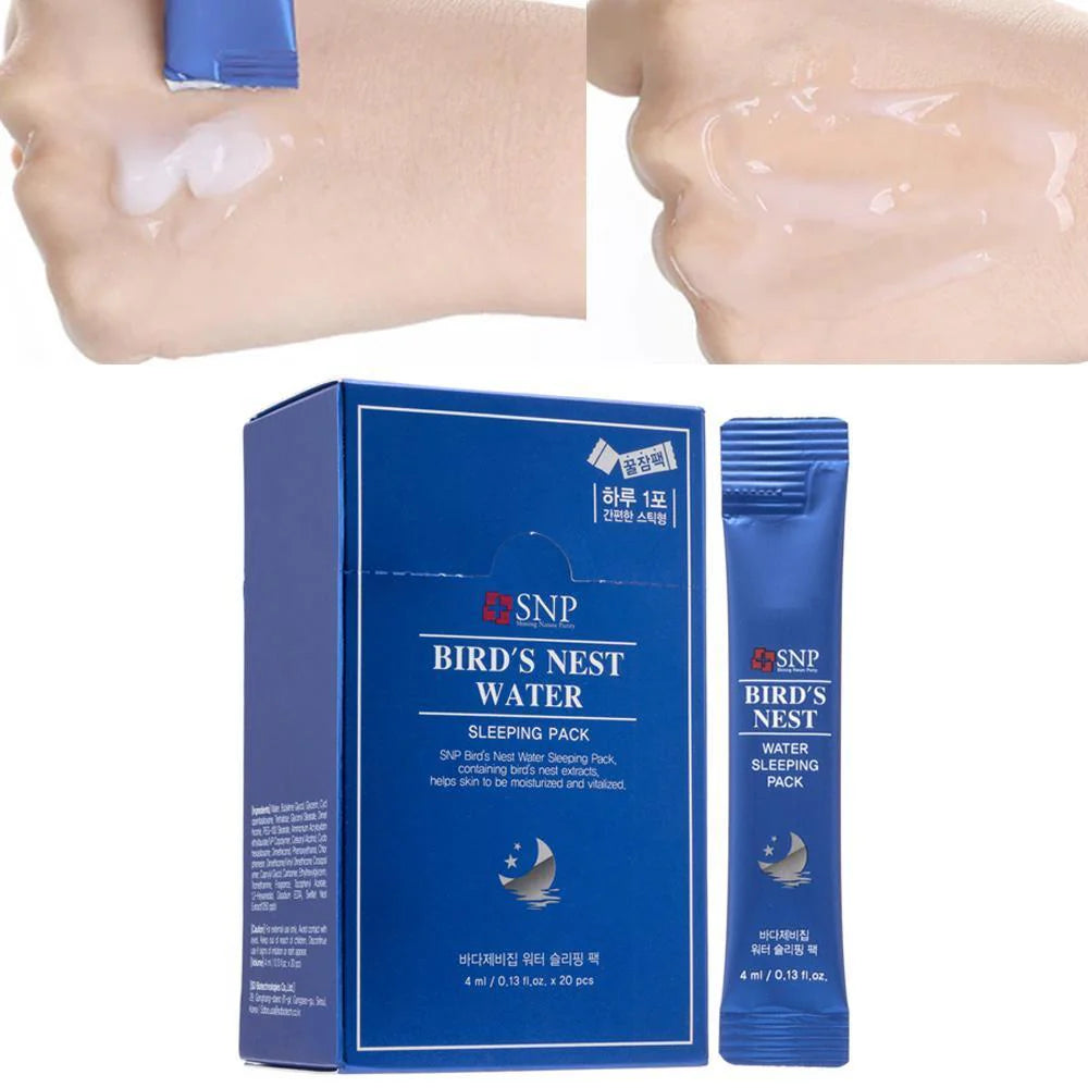 SNP Bird'S Nest Water Sleeping Pack - Moisturizing 4ml x 20