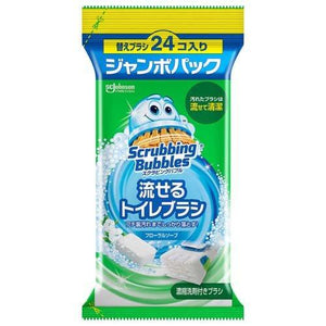 SC JOHNSON Scrubbing Bubbles Flushable Toilet Brush Floral Soap Scent Refill 24 Pieces