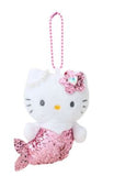 SANRIO Hello Kitty Glitter Mascot Holder Fantasy Collection Mermaid Pink Plush Keychain 1pc