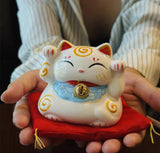 JAPAN TOKAI Retro Ceramic Lucky Cat Large Size 1pc