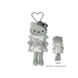 SANRIO Long-legged Black Angel Plush Keychain Mascot - Grey Hello Kitty In Grey Dress 1PC