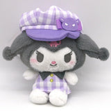 SANRIO Nakajima Plush Mascot Kuromi Wearing Newsboy Cap 1pc