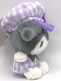 SANRIO Nakajima Plush Mascot Kuromi Wearing Newsboy Cap 1pc