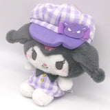 SANRIO Nakajima Plush Mascot Kuromi Wearing Newsboy Cap 1pc