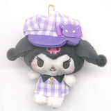 SANRIO Nakajima Plush Mascot Kuromi Wearing Newsboy Cap 1pc