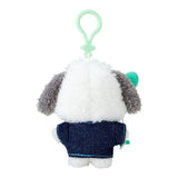 SANRIO Pochacco #Denim Patch Mascot Holder Plush Keychain 1pc