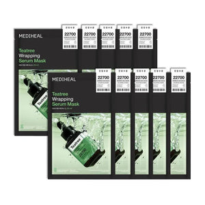 MEDIHEAL Teatree Wrapping Serum Face Mask For Trouble Calming 10pcs