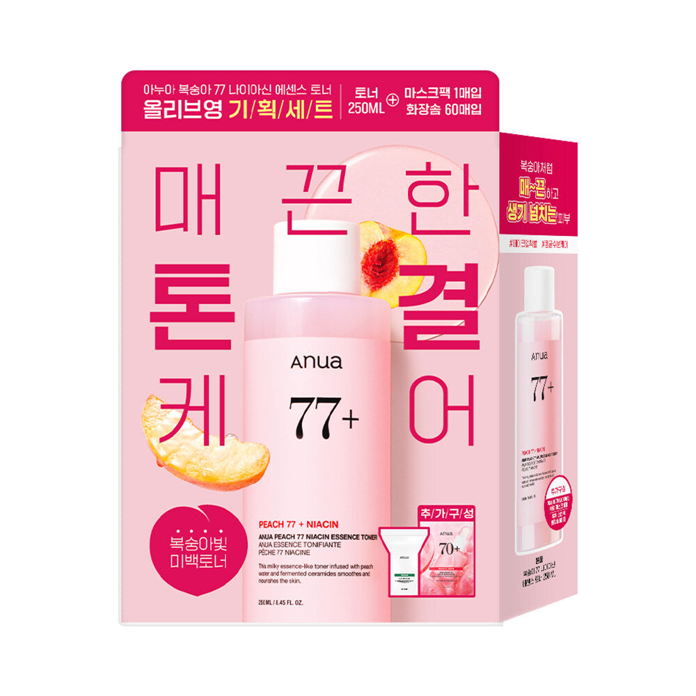 anua PEACH 77 NIACIN ESSENCE セット ANUA Peach 77 Niacin Essence Toner 250ml Set | Merry Seasons