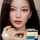 OLENS Monthly Contact Lenses #Jennifer 3con Hazel 2pcs