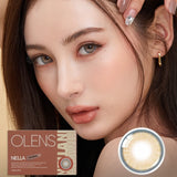 OLENS Monthly Contact Lenses #Nella Ash Beige 2pcs