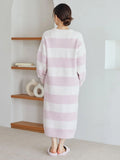 GELATO PIQUE Powder Two Border Lounge Dress #Beige & Pink