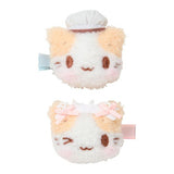 SANRIO Marshmallow Cat Chef & Maid Hair White Clips 2pcs
