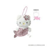 SANRIO Hello Kitty Glitter Mascot Holder Fantasy Collection Mermaid Pink Plush Keychain 1pc