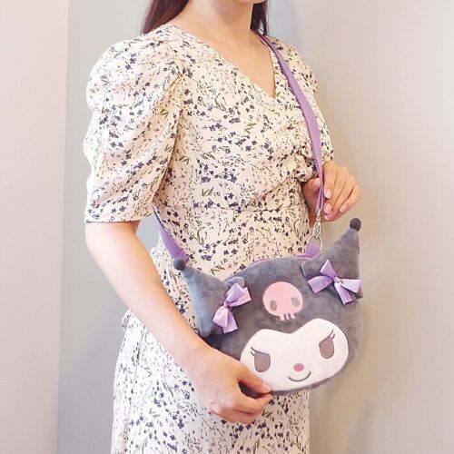 SANRIO Kuromi Face Plush Pochette Shoulder Bag 1pc