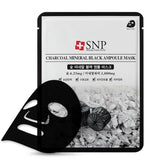 SNP 木炭矿物质黑色安瓶面膜 10 片