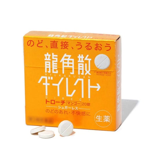 RYUKAKUSAN Sore Throat Direct Tablet Mango Flavor 20pcs