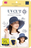 UV Cut 帽子 可折叠双面 UV 帽子 - 海军蓝 x 格子
