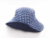 UV Cut Hat Foldable Reversible UV Hat - Navy x Plaid