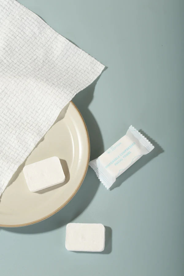 Compressed discount cotton towels