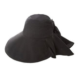 UV CUT Heat Shield Elegant Wide Brim Hat - Black