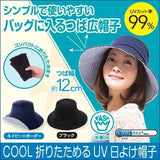 UV CUT 双面防晒帽 - 海军米色