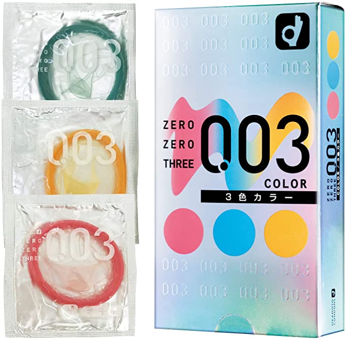 OKAMOTO 0.03mm 3-Colors Latex Condoms 12pcs